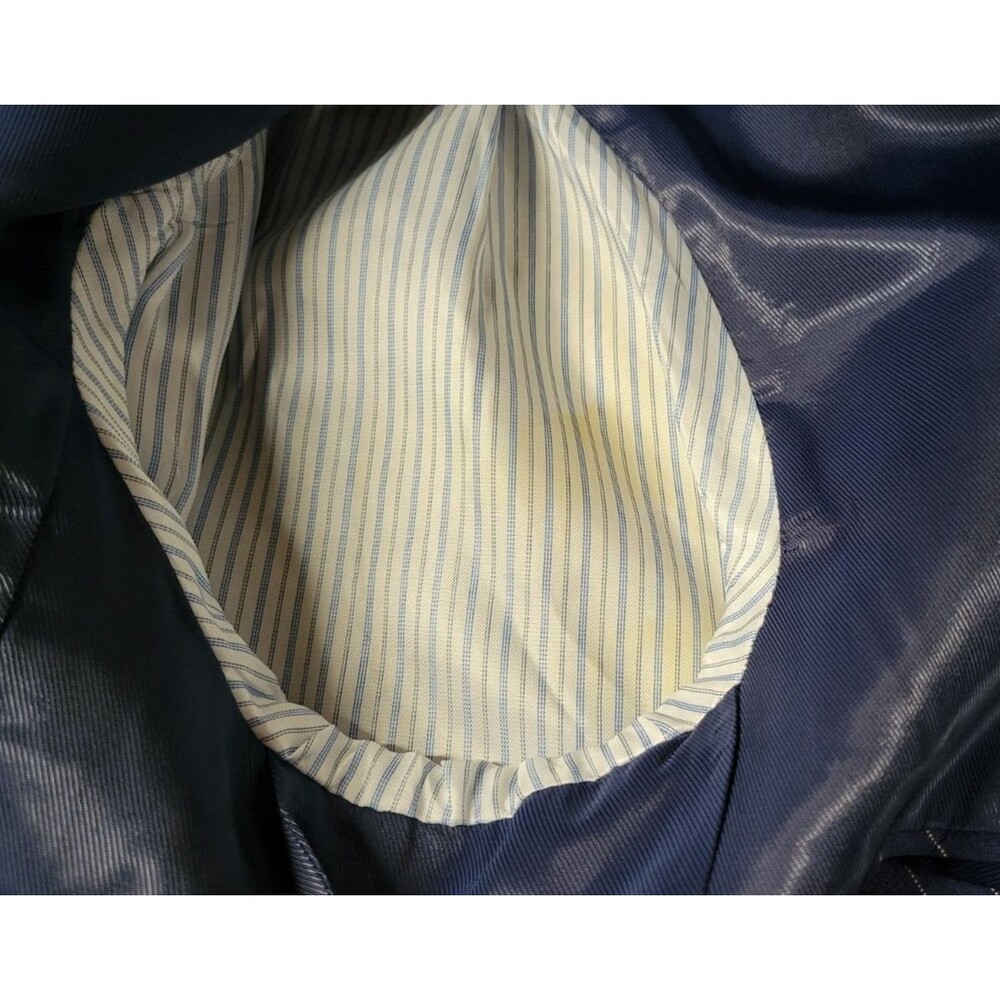 Lands End Mens Blue Linen Pinstripe Sport Coat‎ Jacket 44 - Picture 7 of 11